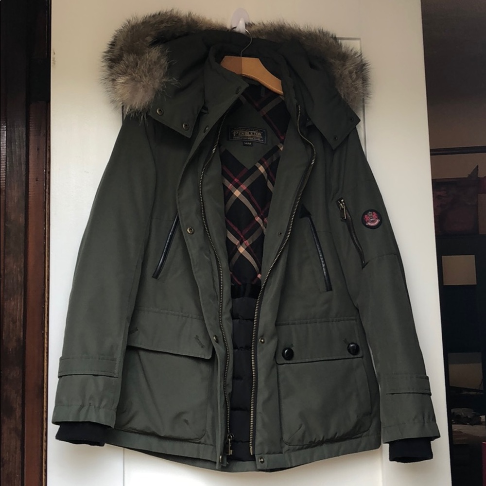 Pendleton Down Jacket Olive Size Medium